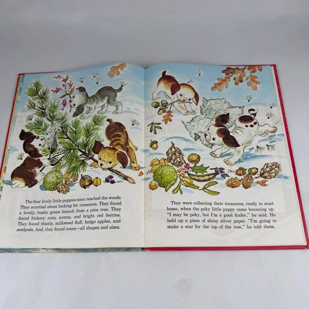 Vintage Golden Press The Poky Little Puppy's First Chirstmas Giant Golden Book